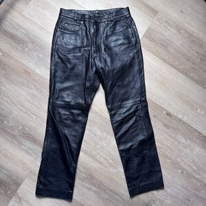Men's Black Leather Pants 32x31